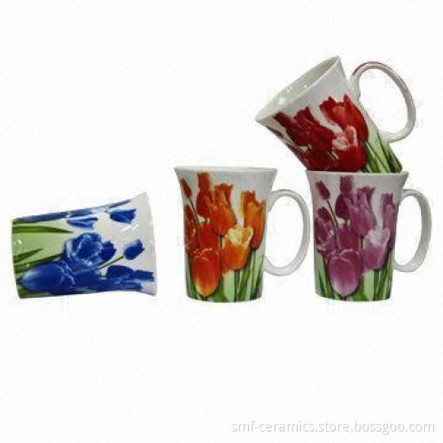 New Bonechina Porcelain Trumpet Mug with 13oz Capacity